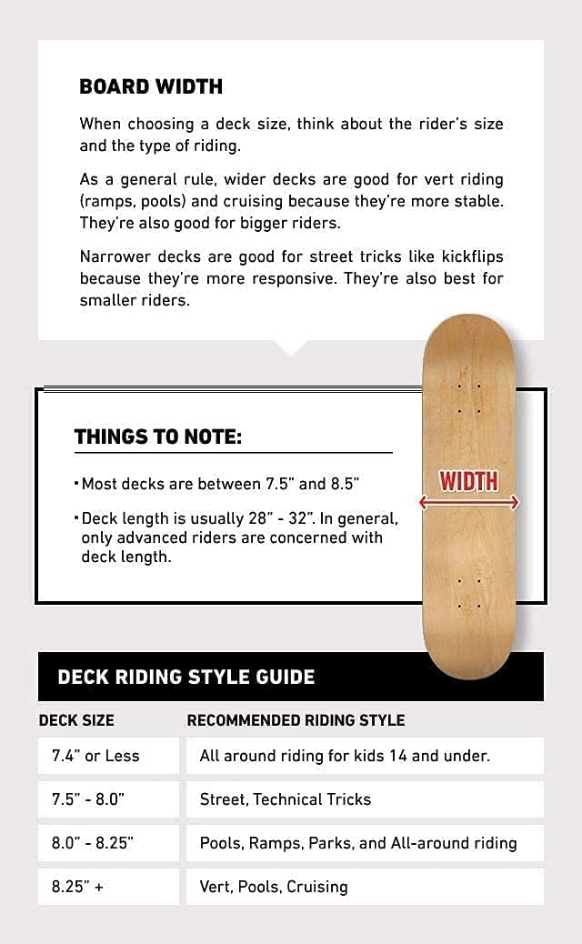 [ ] Skateboard Deck | 7 Ply Maple Wood | Professional Grade | Adults, Kids, Teens, Youth | Boys & Girls