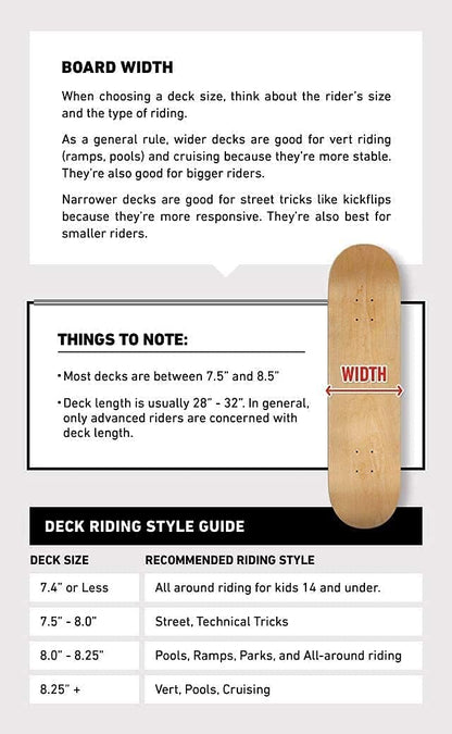 [ ] Skateboard Deck | 7 Ply Maple Wood | Professional Grade | Adults, Kids, Teens, Youth | Boys & Girls