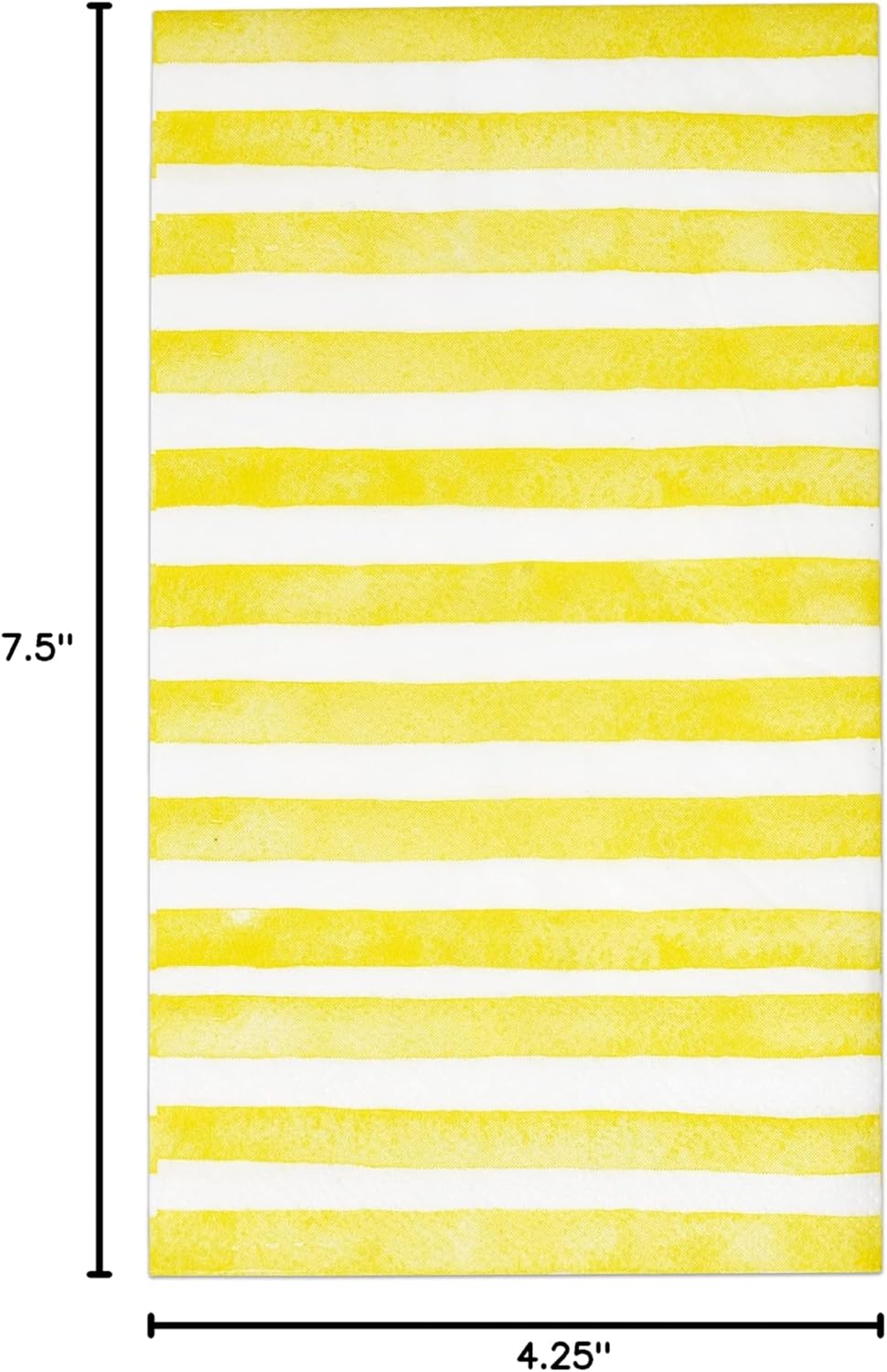 Yellow and White Striped Guest Napkins 100 Pack, 3 Ply Disposable Paper Hand Towels for Bathroom Spring Summer Party Decor