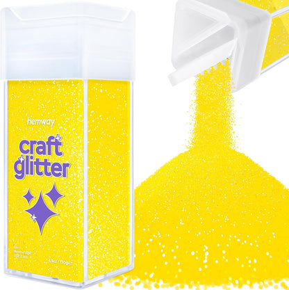 Craft Glitter Shaker Fluorescent Yellow 110g Microfine | Craft Glitter Shakers for Resin & Epoxy Crafts, Christmas Art Supplies, Nail, Festival, Crafting, Sparkle