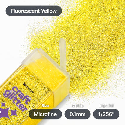 Craft Glitter Shaker Fluorescent Yellow 110g Microfine | Craft Glitter Shakers for Resin & Epoxy Crafts, Christmas Art Supplies, Nail, Festival, Crafting, Sparkle