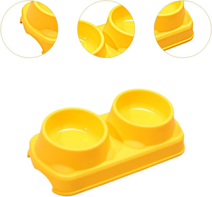 Cat Bowl Pet Feeder Raised Water Dish Feeding Dishes Design Pp Material Suitable for Indoor Cats Small Dogs Living Room Decoration, Yellow