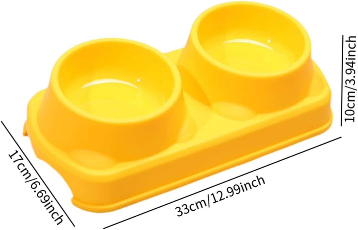 Cat Bowl Pet Feeder Raised Water Dish Feeding Dishes Design Pp Material Suitable for Indoor Cats Small Dogs Living Room Decoration, Yellow
