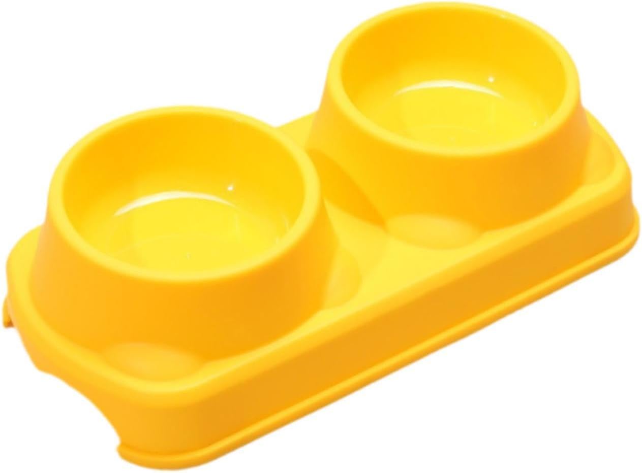 Cat Bowl Pet Feeder Raised Water Dish Feeding Dishes Design Pp Material Suitable for Indoor Cats Small Dogs Living Room Decoration, Yellow