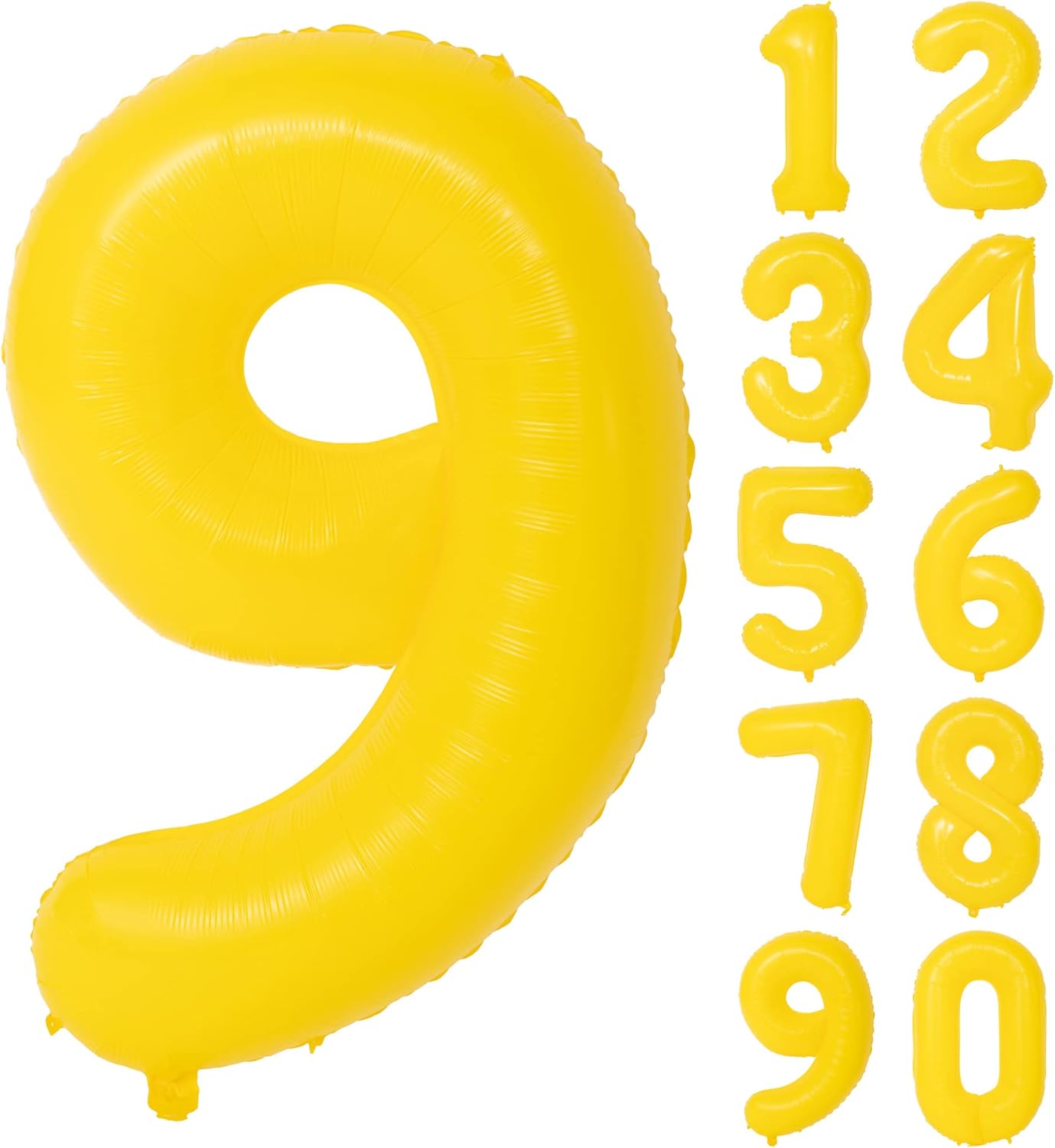 40 Inch Yellow Number 9 Foil Balloon Lemon Yellow Digital 9 Balloon | For 9th Boys Girls Yellow Birthday Wedding Anniversary Baby Shower Theme Party Decorations Supplies
