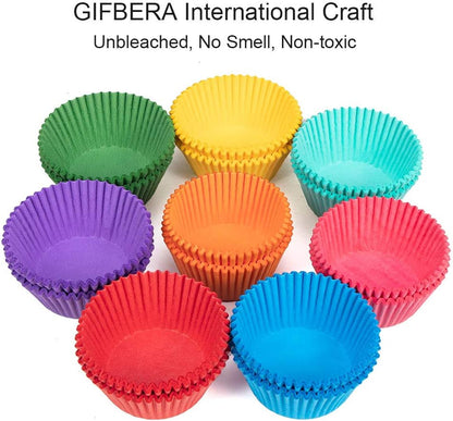 Bright Rainbow Standard Cupcake Liners Solid Colorful Paper Baking Cups 400-Count