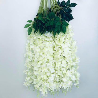 40 Pack Wisteria Flower Vines Garland, 3.75 Feet Artificial Flower Strings, Fake Hanging Flowers, Silk Wisteria Garland Flowers, Wisteria Vine for Wedding, Garden, Wall Decoration (Yellow)