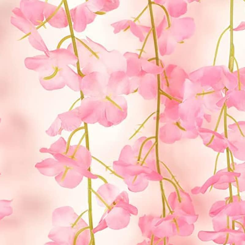 40 Pack Wisteria Flower Vines Garland, 3.75 Feet Artificial Flower Strings, Fake Hanging Flowers, Silk Wisteria Garland Flowers, Wisteria Vine for Wedding, Garden, Wall Decoration (Yellow)