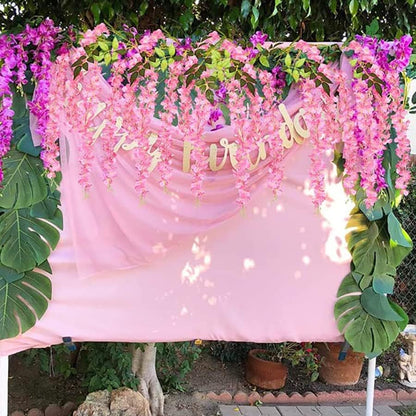 40 Pack Wisteria Flower Vines Garland, 3.75 Feet Artificial Flower Strings, Fake Hanging Flowers, Silk Wisteria Garland Flowers, Wisteria Vine for Wedding, Garden, Wall Decoration (Yellow)