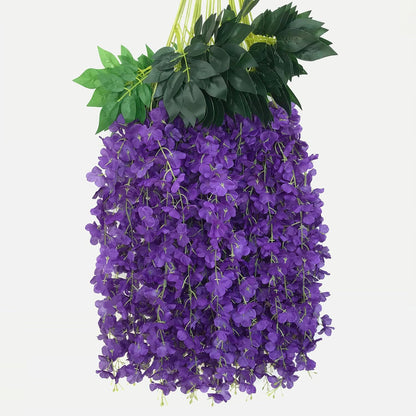 40 Pack Wisteria Flower Vines Garland, 3.75 Feet Artificial Flower Strings, Fake Hanging Flowers, Silk Wisteria Garland Flowers, Wisteria Vine for Wedding, Garden, Wall Decoration (Yellow)