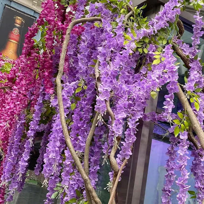 40 Pack Wisteria Flower Vines Garland, 3.75 Feet Artificial Flower Strings, Fake Hanging Flowers, Silk Wisteria Garland Flowers, Wisteria Vine for Wedding, Garden, Wall Decoration (Yellow)