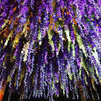 40 Pack Wisteria Flower Vines Garland, 3.75 Feet Artificial Flower Strings, Fake Hanging Flowers, Silk Wisteria Garland Flowers, Wisteria Vine for Wedding, Garden, Wall Decoration (Yellow)