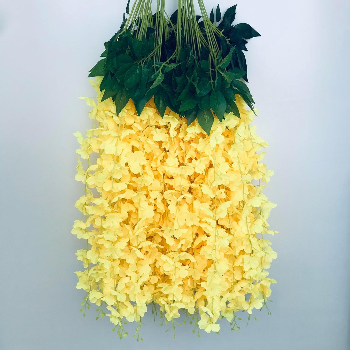 40 Pack Wisteria Flower Vines Garland, 3.75 Feet Artificial Flower Strings, Fake Hanging Flowers, Silk Wisteria Garland Flowers, Wisteria Vine for Wedding, Garden, Wall Decoration (Yellow)