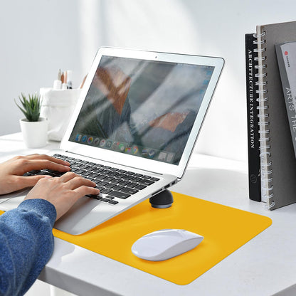 Leather Desk pad Protector, Office Mat, Large Mouse Mat, Non-Slip PU Leather Blotter, Laptop Desk Pad,Waterproof Laptop Computer Desk Keyboard Mat for Office/Work/Home/Decor (Yellow, 25in*13in)