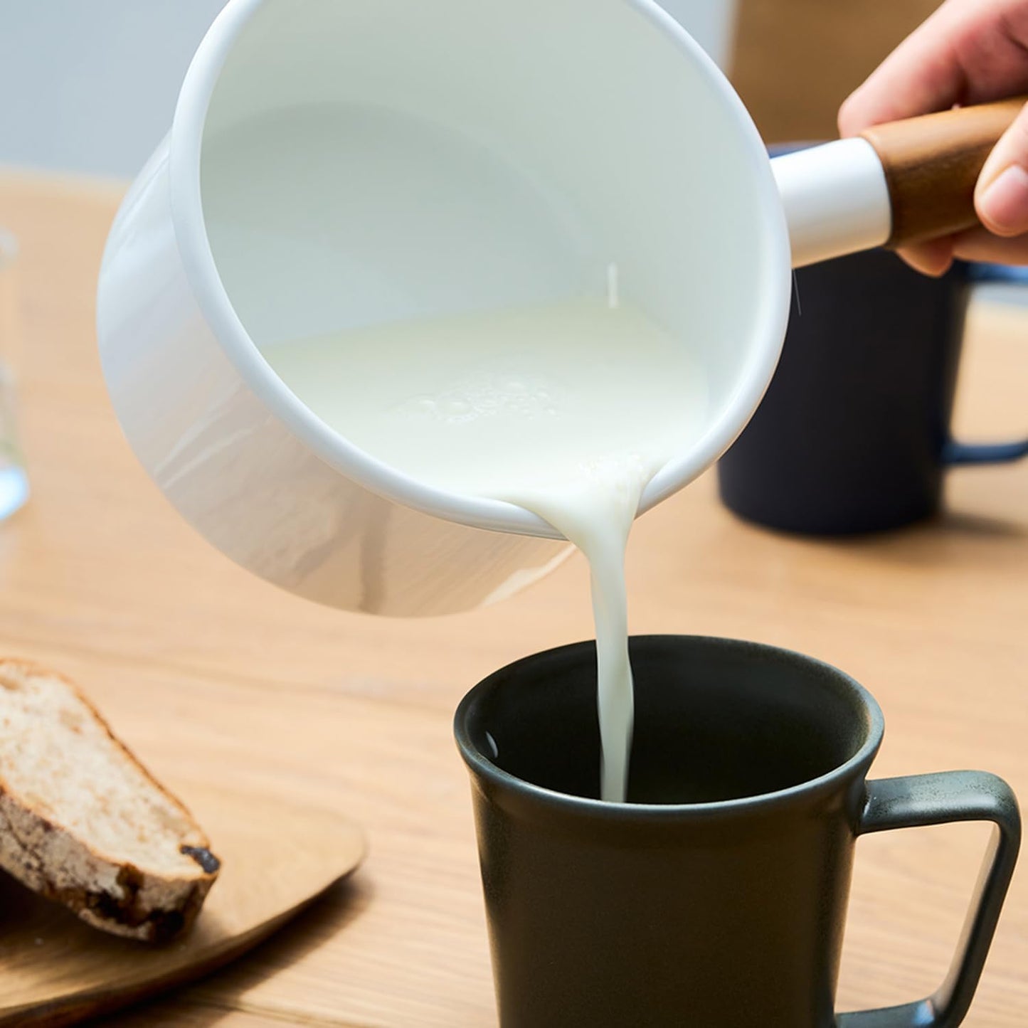 YY-16S.Y Single-Handed Pot, Sauce Pan, Enamel, 6.7 inches (17 cm), Induction Compatible, Yellow