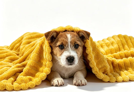 Dog Emotional Support Blanket Yellow,Soft Faux Rabbit Fur Polyester Material,Security Calming Comfortable Design,for Pets,Indoor Sofa,Kennel,Pet Anxiety Relief (Yellow,70 * 100cm)