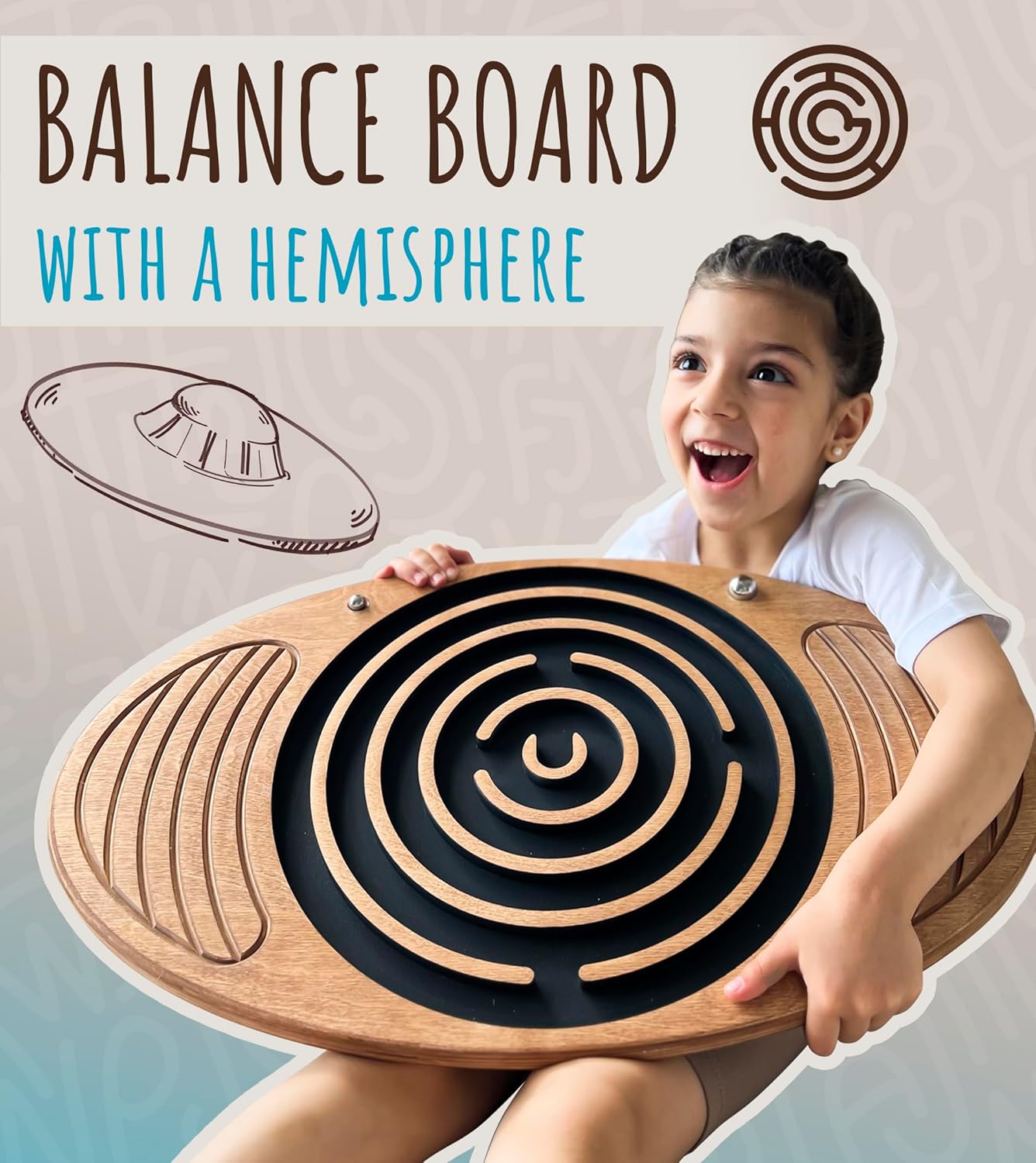 Wooden Balance Board with Labyrinth Maze 23"x14" – Core Strength & Coordination Trainer for Physical Therapy, Fitness & Rehabilitation | Natural Beech Wood, Holds 400 lbs