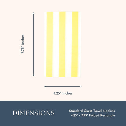Bonjour Fete Yellow Cabana Stripe Paper Guest Towels | Large, Disposable, 3-Ply Napkins | Premium Party Supplies & Decorations | Holidays, Kids Themed Birthday Parties | Pack of 20, 4.25" x 7.75"