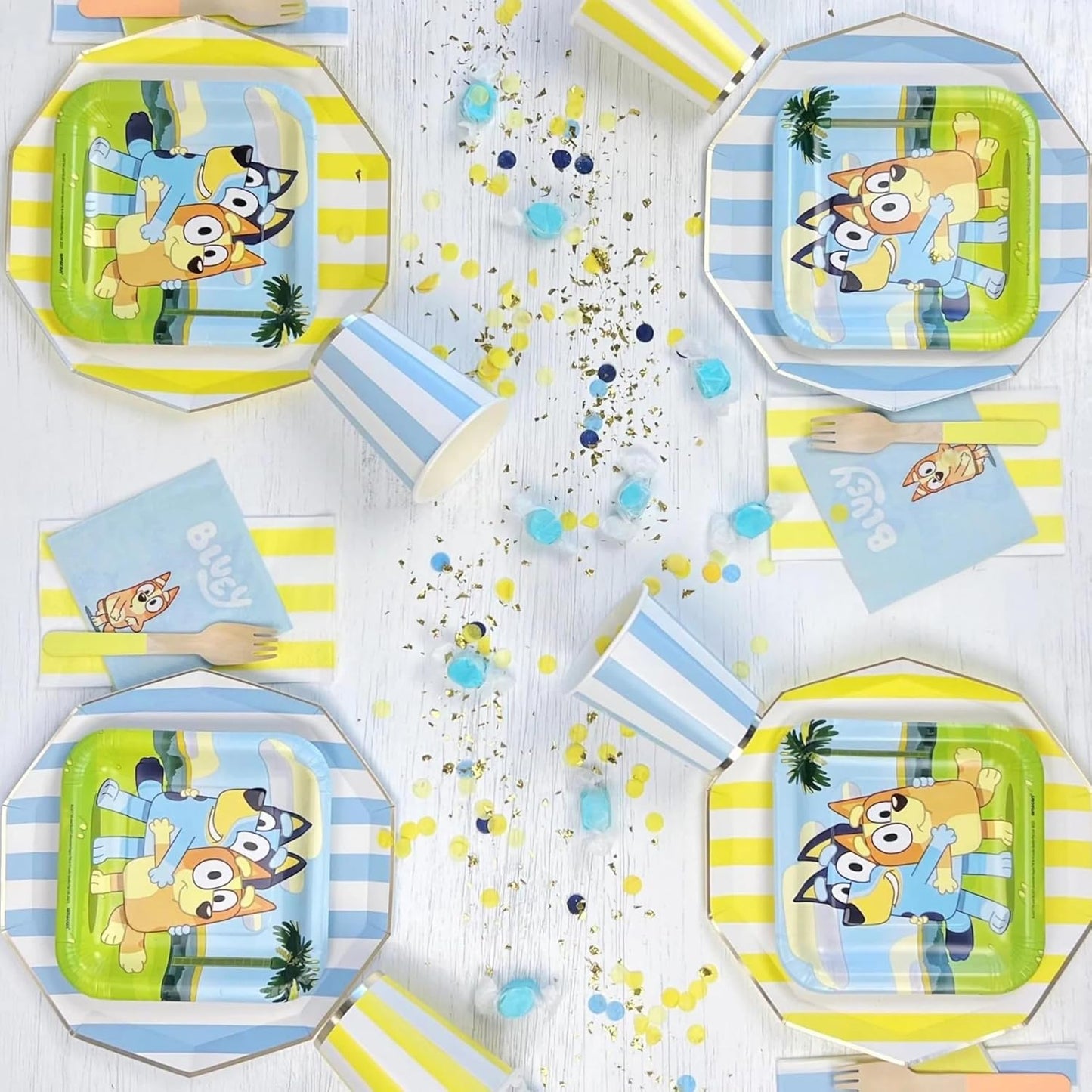 Bonjour Fete Yellow Cabana Stripe Paper Guest Towels | Large, Disposable, 3-Ply Napkins | Premium Party Supplies & Decorations | Holidays, Kids Themed Birthday Parties | Pack of 20, 4.25" x 7.75"