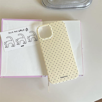 Compatible with iPhone 16 Case with Cute Fashion Polka Dot Aesthetics Design Simple Cases for Soft TPU Slim Protection Cover-Lemon-Yellow