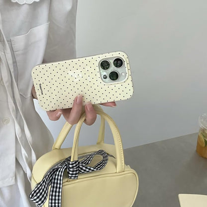 Compatible with iPhone 16 Case with Cute Fashion Polka Dot Aesthetics Design Simple Cases for Soft TPU Slim Protection Cover-Lemon-Yellow