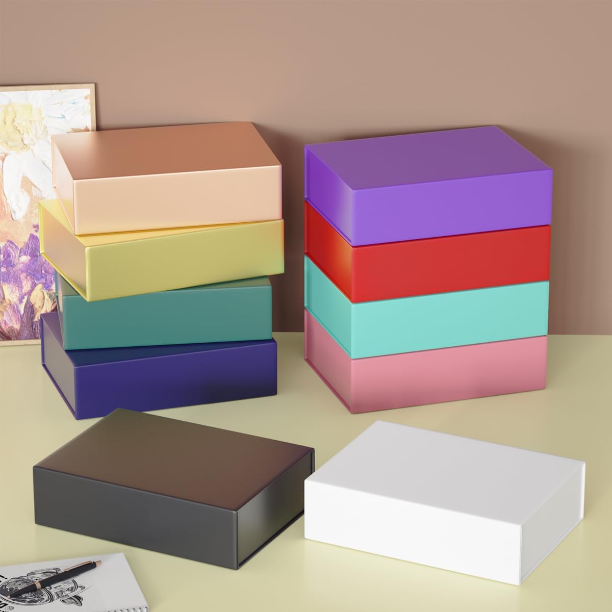 Gold Gift Box 11.9" x 8.5" x 3.3",Magnetic Closure Gift Boxes for Presents | 1 Pack Bridesmaid Gifts Boxes,Cute Boxes,Birthday Gift Box,Luxury for Gift Packaging, Magnetic Gift Boxe for Wrapping Gifts