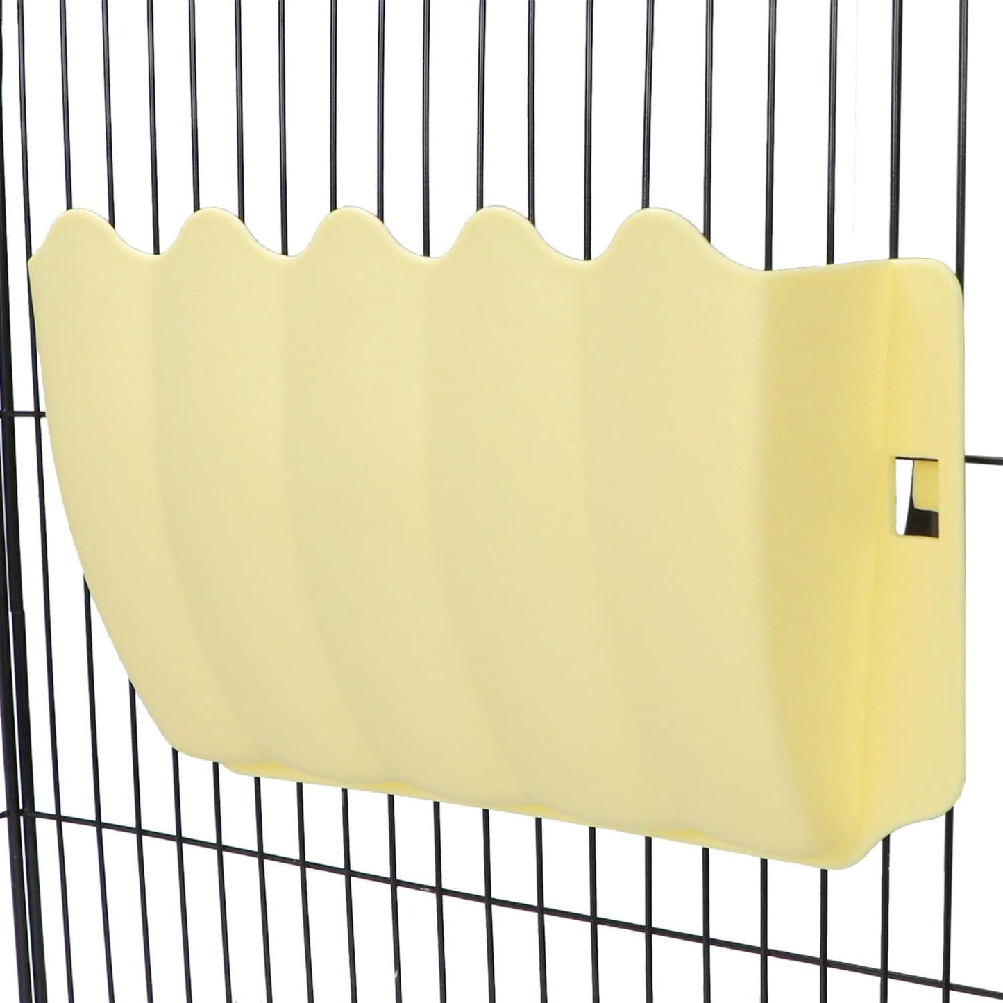 Rabbit Hanging Hay Feeder Rack Guinea Pig Mess-Free Dispenser Hay Bowl Manger Rack Wall-Mounted for Small Pets Rat Chinchilla Ferret Squirrel Cage Accessories (Yellow)