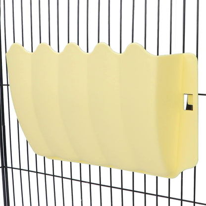 Rabbit Hanging Hay Feeder Rack Guinea Pig Mess-Free Dispenser Hay Bowl Manger Rack Wall-Mounted for Small Pets Rat Chinchilla Ferret Squirrel Cage Accessories (Yellow)
