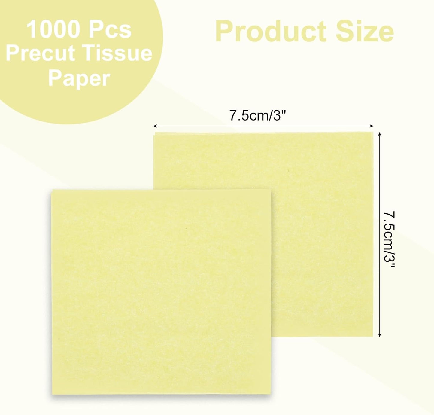 1000 Pcs 3 Inch Tissue Paper Squares, Yellow Tissue Squares Table Confetti Colorful Tissue Paper Bulk, [for DIY Projects, Art Supplies, Scrapbooking,Valentine's Day]