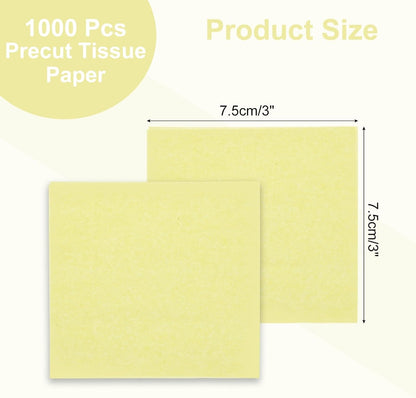 1000 Pcs 3 Inch Tissue Paper Squares, Yellow Tissue Squares Table Confetti Colorful Tissue Paper Bulk, [for DIY Projects, Art Supplies, Scrapbooking,Valentine's Day]