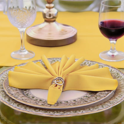 Yellow Cloth Napkins Washable Set of 6-210GSM Heavy-Duty 20x20 Inch Solid Table Napkins Cloth in Bulk, Reusable Napkins with Hemmed Edges for Dinner, Holiday, Wedding, Party & Everyday Use