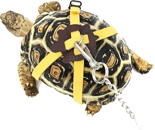 Adjustable Harness & Leash Set Strap for Turtles Small Pet Leash Walking Rope for Tortoise Outdoor Walking Training Control Rope (Yellow,S)