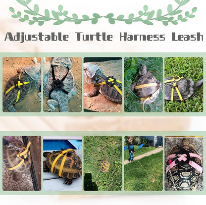 Adjustable Harness & Leash Set Strap for Turtles Small Pet Leash Walking Rope for Tortoise Outdoor Walking Training Control Rope (Yellow,S)