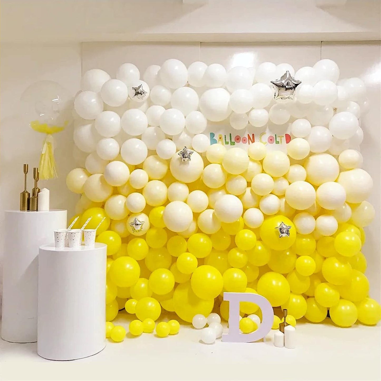 Yellow Balloons 12 inch, 50 Pack Yellow Party Balloons Good Quality for Birthday Graduation Baby Shower Wedding Sunflower Bee Party Decorations (with Yellow Ribbon)
