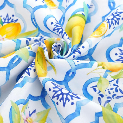 Lemon Square Tablecloth 60x60 Inch Waterproof Washable Spring Summer Lemon Table Cloth Blue Seasonal Tablecloth for Party Picnic Dinner Home Decor