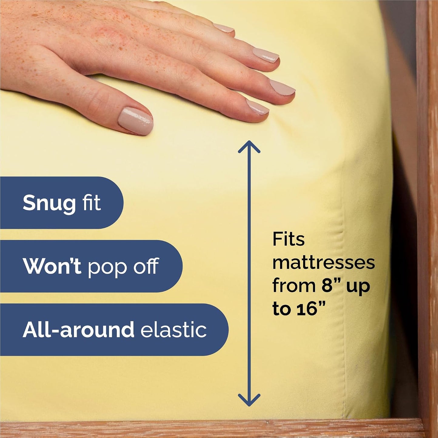 King Size 4 Piece Sheet Set - Comfy Breathable & Cooling Sheets - Hotel Luxury Bed Sheets for Women & Men - Deep Pockets, Easy-Fit, Extra Soft and Wrinkle Free Sheets - Yellow Oeko-Tex Bed Sheet Set