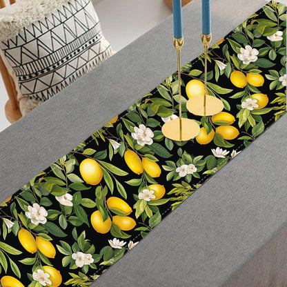 Table Runner Set of 1,Lemon Tree Laden with Lemons Polyester Wear-Resisting Washable Tabletop Home Party Dinning Table Decoration for Kitchen Dining Room,Coffee Table,13*72 in
