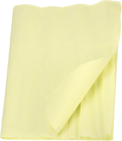 Crepe Paper Roll 7.5ft Long 20 Inch Wide for Wedding Ceremony Various Large Festivals Decoration, Light Yellow