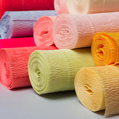 Crepe Paper Roll 7.5ft Long 20 Inch Wide for Wedding Ceremony Various Large Festivals Decoration, Light Yellow