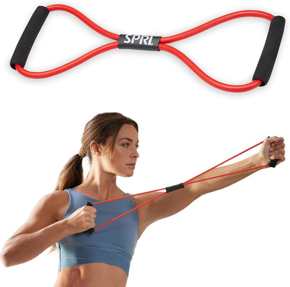 Ultra Toner Figure 8 Resistance Band with Padded Handles Great for Stretch, Exercise, Fitness Training, Yoga, Resistance Weights, Therapy, Gym or Home Workout Equipment.