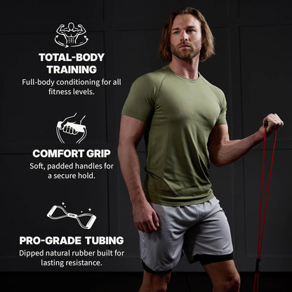 Ultra Toner Figure 8 Resistance Band with Padded Handles Great for Stretch, Exercise, Fitness Training, Yoga, Resistance Weights, Therapy, Gym or Home Workout Equipment.