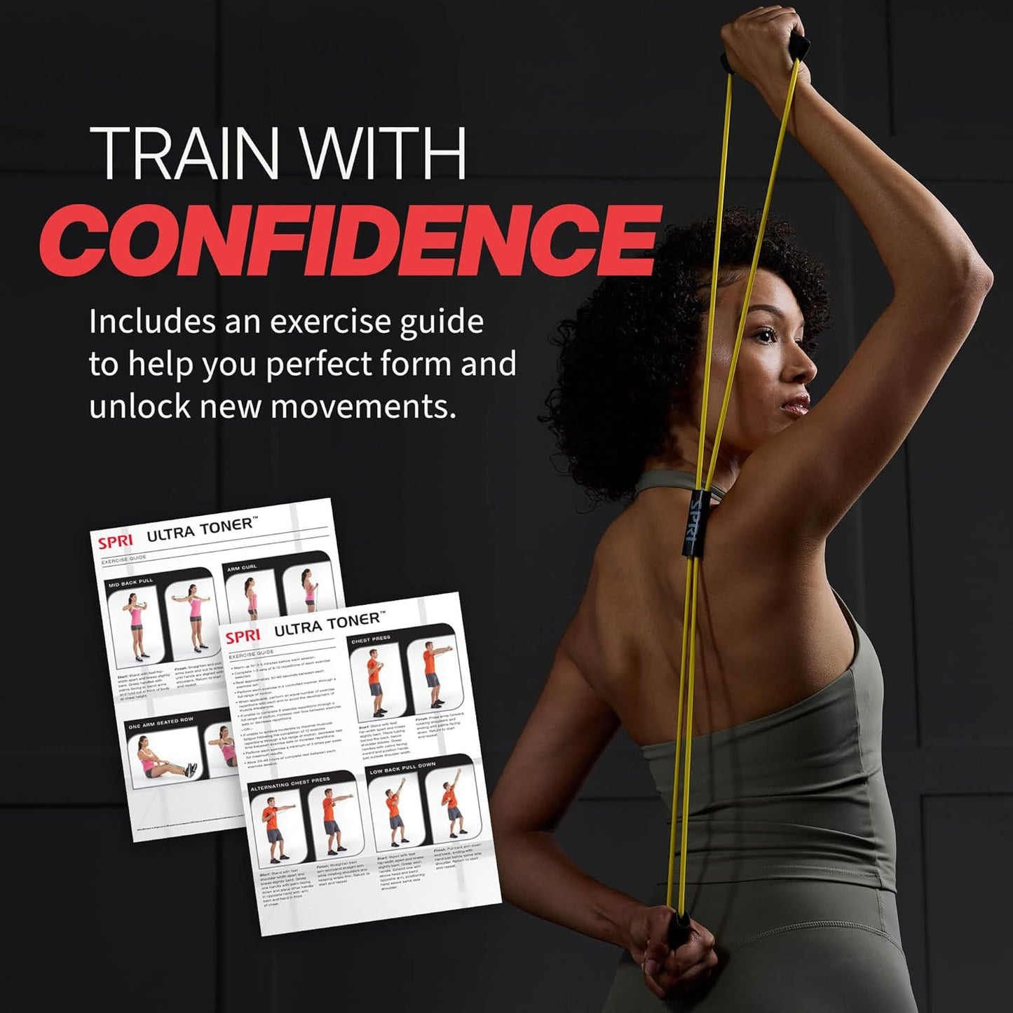 Ultra Toner Figure 8 Resistance Band with Padded Handles Great for Stretch, Exercise, Fitness Training, Yoga, Resistance Weights, Therapy, Gym or Home Workout Equipment.