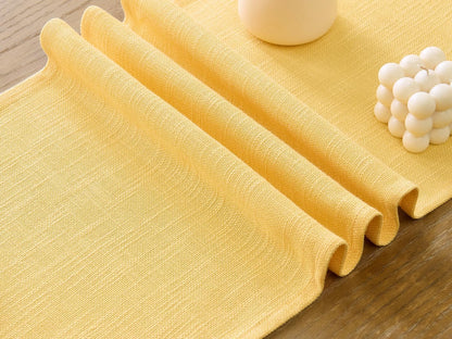 Yellow Table Runner Seasonal Fall Summer Table Runners 36 Inches Long Yellow Farmhouse Rustic Washable Table Runner Kitchen Dining Table Decoration for Home Party Decor 13x36 Inches