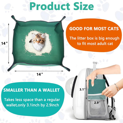 Yellow Silicone Cat Food Bowls Portable Litter Box Kit for Car, Hotels, Outings, Temporary Stays