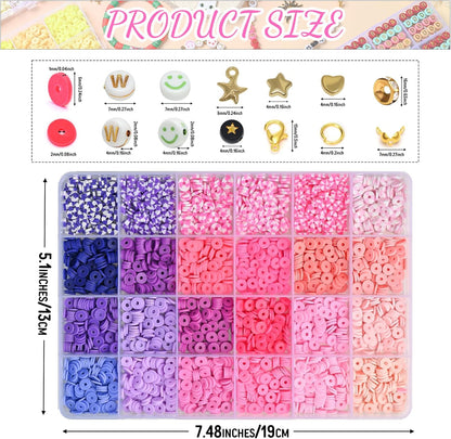 Friendship Bracelet Kit, 16888pcs, 96 Colors Polymer Clay Beads & 1200 Letter Beads，Bracelet Making Kit for DIY Jewelry Making&Friendship Bracelet Making
