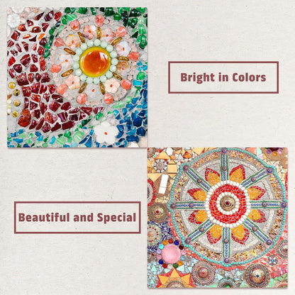 12mm Glass Mosaic Tiles, 200g Round Iridescent Glass Pieces Recycled Mosaic Tiles Bulk for Vase Flower Pots Aquarium Decor Garden Project DIY Art Craft, Dark Yellow