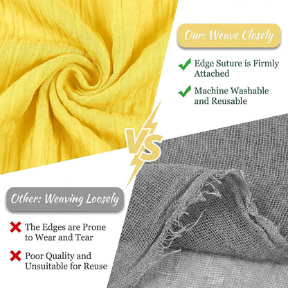 10 Pack Lemon Yellow 17 x 108 Inch Cheesecloth Table Runner - Boho Gauze Sheer Fabric for Wedding Baby Shower Party Home Decor