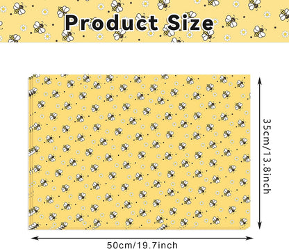 100Sheets Bee Tissue Paper Supplies Yellow Honeybee Gift Wrap Tissue Paper for Summer Spring Birthday Baby Shower Party DIY Crafts Decors, 13.8 x 19.7 inches
