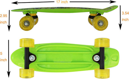 17inchX5inch Completed Skateboard Mini Cruiser Board with High Bounce PU Wheel