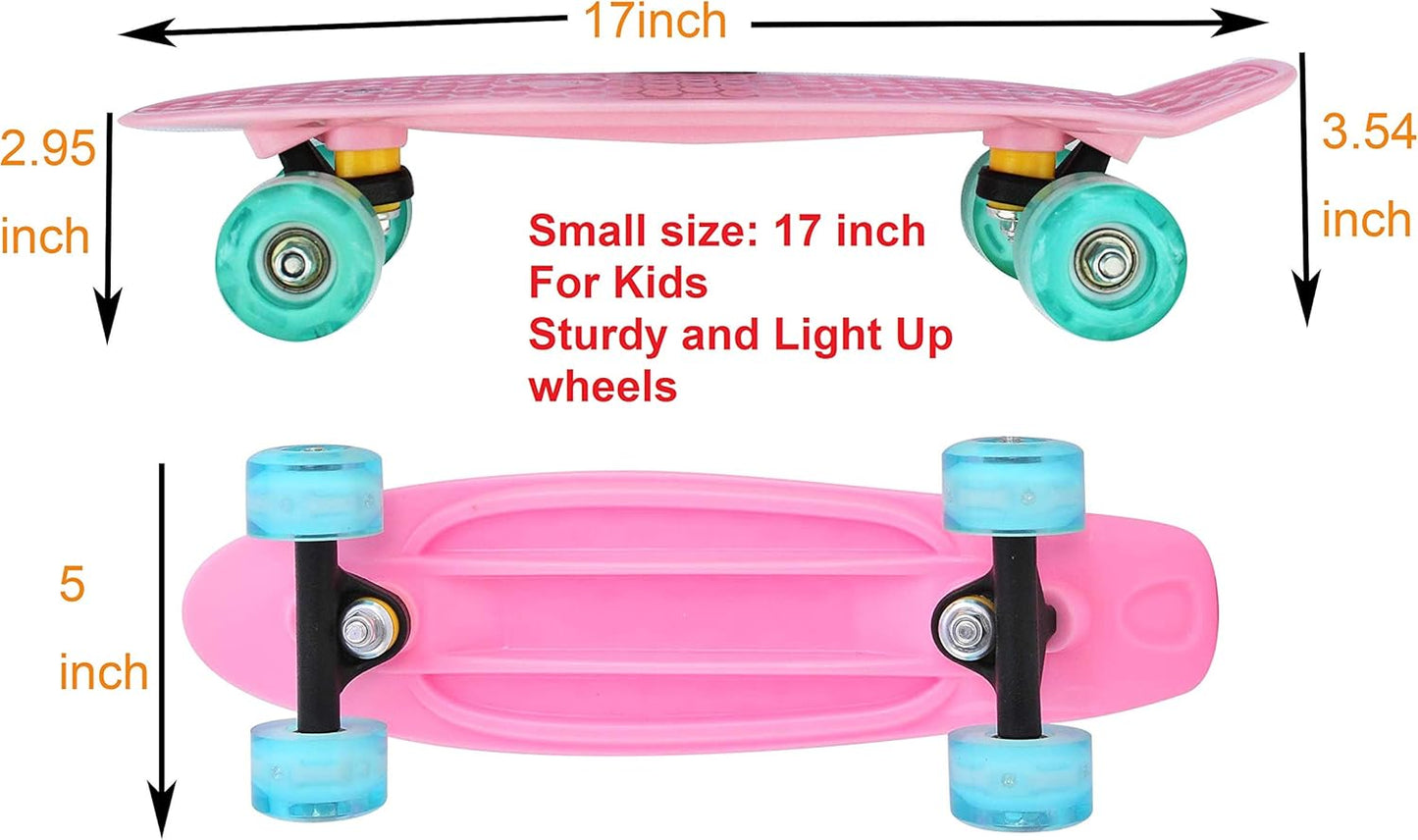 17inchX5inch Completed Skateboard Mini Cruiser Board with High Bounce PU Wheel